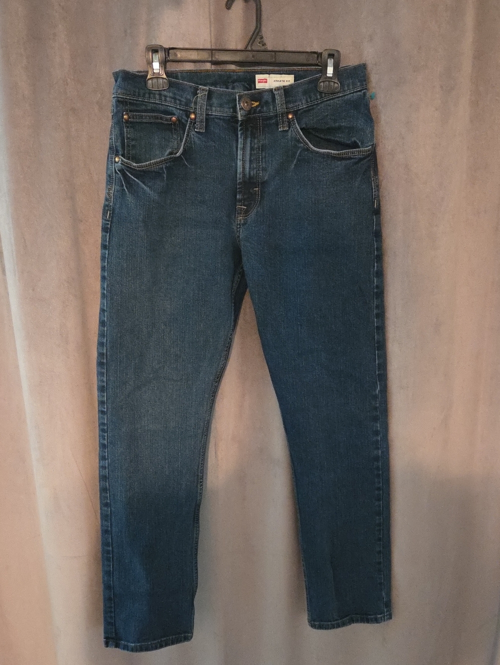Wrangler Size 30 Men's Straight Jeans - Dark Blue Denim